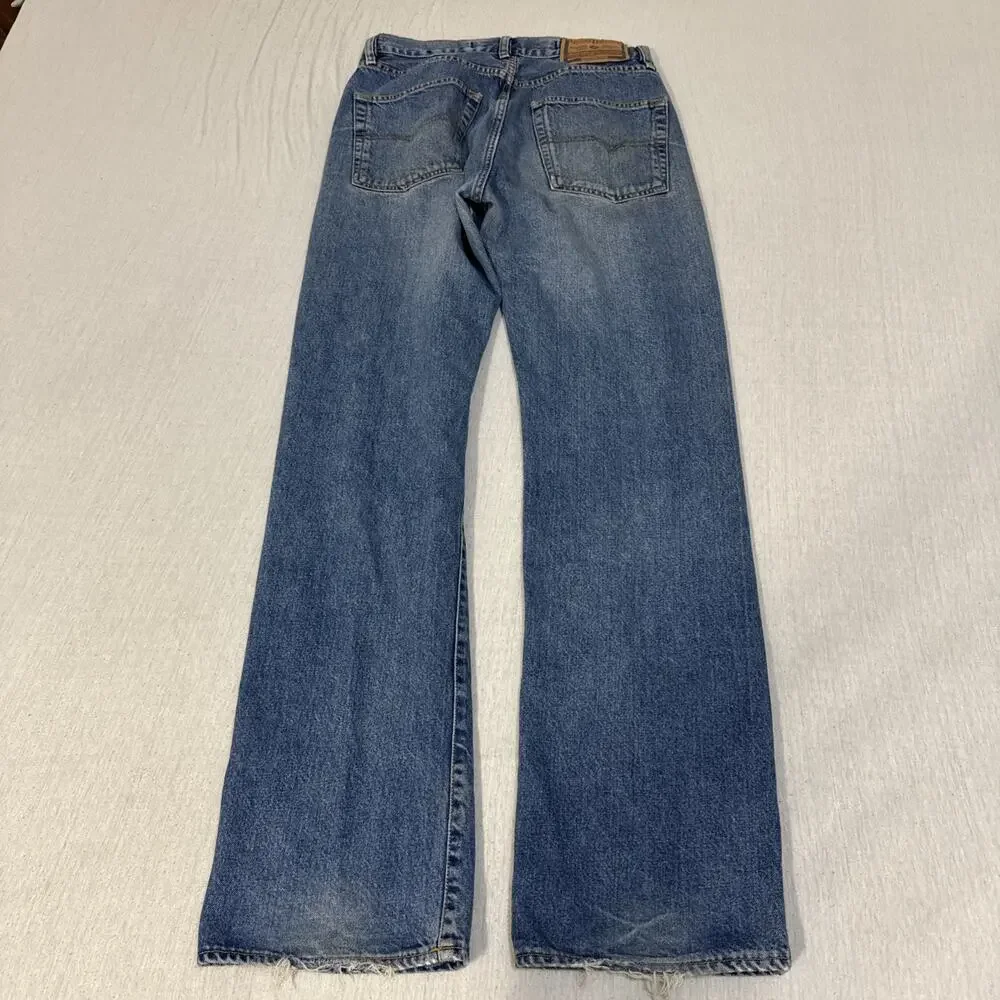 Diesel Straight Mens 31x34 Blue Jeans Wash Cowboy Western Nice Fade